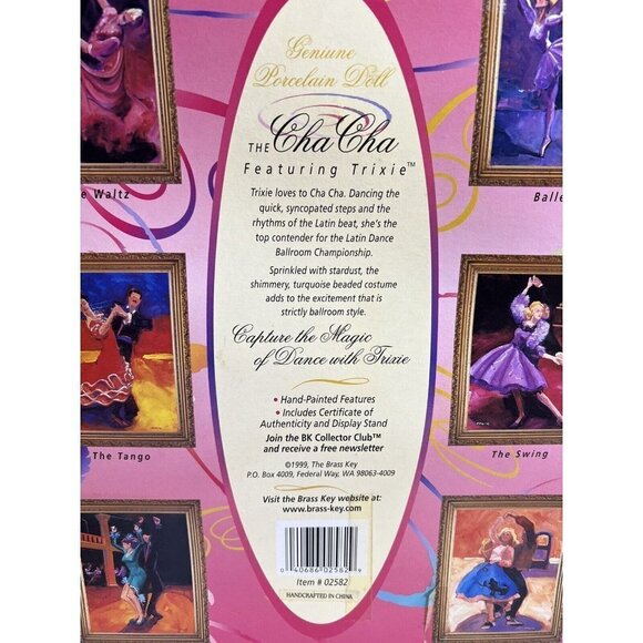 DOLL 1999 Collectible Porcelain Doll 16" Limited Edition Brass Key Cha Cha Girl - Picture 10 of 11